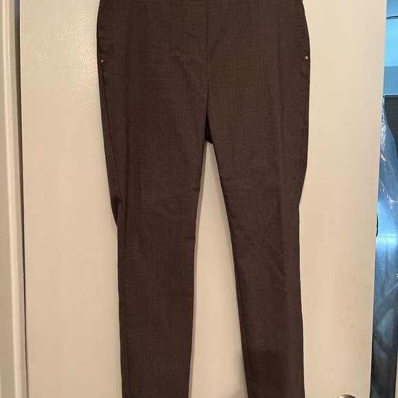 Jones of New York Dark Brown Elastic Waist Pull-On Paints (Size large) - Picture 2 of 9